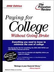 Tapa de Paying for College Without Going Broke, 2002 Edition (Paying for College)