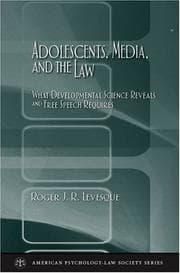 Tapa de Adolescents, media, and the law