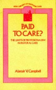 Tapa de Paid to Care? (New Library of Pastoral Care)