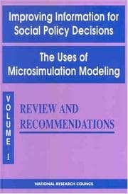 Tapa de Improving Information for Social Policy Decisions: The Uses of Microsimulation Modeling