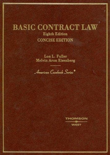 Tapa de Fuller And Eisenberg Basic Contract Law CONCISE EIGHTH EDITION (American Casebook Series)