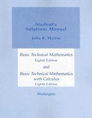 Tapa de Basic Technical Mathematics and Basic Technical Mathematics with Calculus, Student's Solutions Manual