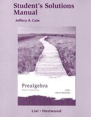 Tapa de Prealgebra Student's Solutions Manual