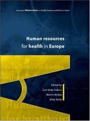 Tapa de HUMAN RESOURCES FOR HEALTH IN EUROPE; ED. BY CARL-ARDY DUBOIS