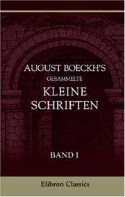 Tapa de August Boeckh's gesammelte kleine Schriften