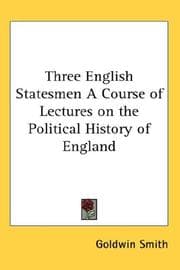 Tapa de Three English Statesmen A Course of Lectures on the Political History of England