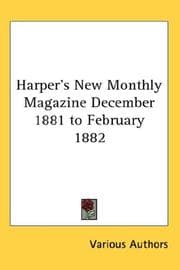 Tapa de Harper's New Monthly Magazine December 1881 to February 1882