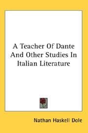Tapa de A Teacher Of Dante And Other Studies In Italian Literature
