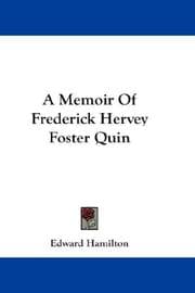 Tapa de A Memoir Of Frederick Hervey Foster Quin