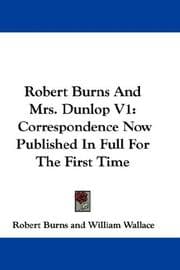 Tapa de Robert Burns And Mrs. Dunlop V1