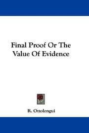 Tapa de Final Proof Or The Value Of Evidence
