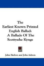 Tapa de The Earliest Known Printed English Ballad