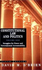 Tapa de Constitutional Law and Politics, Volume 1