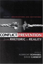 Tapa de Conflict Prevention from Rhetoric to Reality, Volume 1
