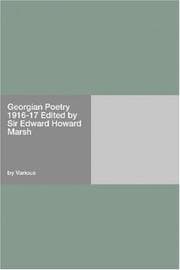 Tapa de Georgian Poetry 1916-17 Edited by Sir Edward Howard Marsh
