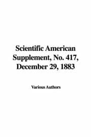 Tapa de Scientific American Supplement, No. 417, December 29, 1883