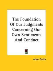 Tapa de The Foundation of Our Judgments Concerning Our Own Sentiments and Conduct