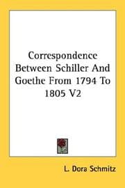 Tapa de Correspondence Between Schiller And Goethe From 1794 To 1805 V2