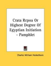Tapa de Crata Repoa Or Highest Degree Of Egyptian Initiation - Pamphlet