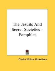 Tapa de The Jesuits And Secret Societies - Pamphlet
