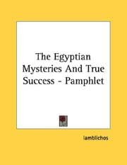 Tapa de The Egyptian Mysteries And True Success - Pamphlet