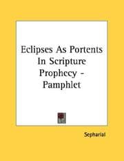 Tapa de Eclipses As Portents In Scripture Prophecy - Pamphlet