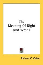 Tapa de The meaning of right and wrong