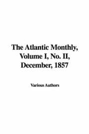 Tapa de The Atlantic Monthly, Volume I, No. II, December, 1857