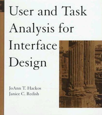 Tapa de User and task analysis for interface design