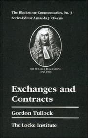 Tapa de Exchanges and Contracts, Blackstone Commentaries, No. 3 (The Blackstone commentaries)