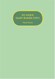 Tapa de We Knew Mary Baker Eddy-Third Series