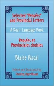 Tapa de Selected "Pensees" and Provincial Letters/Pensees et Provinciales choisies