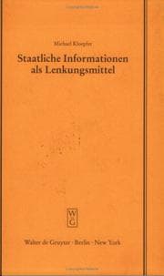 Tapa de Staatliche Informationen Als Lenkungsmittel (Schriftenreihe Der Juristischen Gesellschaft Zu Berlin, Heft , No 157)