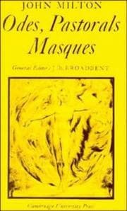 Tapa de Odes, Pastorals, Masques (Cambridge Milton Series for Schools and Colleges)
