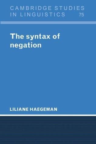 Tapa de The syntax of negation