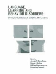 Tapa de Language, learning, and behavior disorders