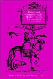 Tapa de Politics and Culture in Early Modern Europe