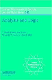 Tapa de Analysis and logic