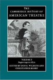 Tapa de Cambridge History of American Theatre Vol. 1