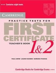 Tapa de Cambridge Practice Tests for First Certificate 1 and 2