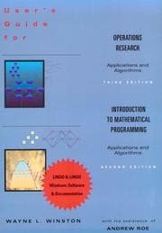 Tapa de User's Guide to Operations Research / Introduction to Mathematical Programming