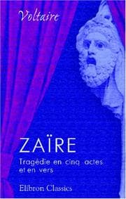 Tapa de Zaïre. Tragédie en cinq actes et en vers