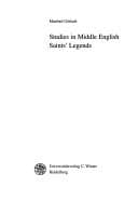 Tapa de Studies in Middle English saints' legends