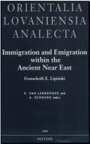 Tapa de Immigration and Emigration within the Ancient Near East. Festschrift E. Lipinski (Orientalia Lovaniensia Analecta)