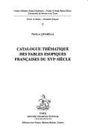 Tapa de Catalogue thématique des fables ésopiques françaises du XVIe siècle