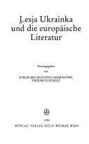 Tapa de Lesja Ukrainka und die europäische Literatur