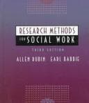 Tapa de Research methods for social work