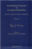 Tapa de Institutional Dynamics of European Integration