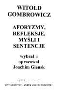 Tapa de Witold Gombrowicz--aforyzmy, refleksje, myśli i sentencje