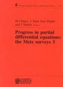 Tapa de Progress in partial differential equations: the Metz surveys 3